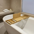 Bathtub Tray Bamboo Adjustable Up To 34 Inches Non-Slip
