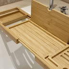 Bathtub Tray Bamboo Adjustable Up To 34 Inches Non-Slip