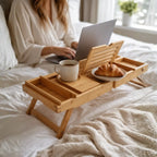 Bathtub Tray Expandable Bamboo Tablet & Drink Slots