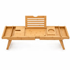 Bathtub Tray Expandable Bamboo Tablet & Drink Slots