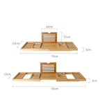 Bathtub Tray Expandable Bamboo Wine Glass & Smartphone Slots