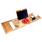 Bathtub Tray Expandable Bamboo Wine Glass & Smartphone Slots