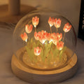 Battery-Powered Glass Dome Tulip Lamp