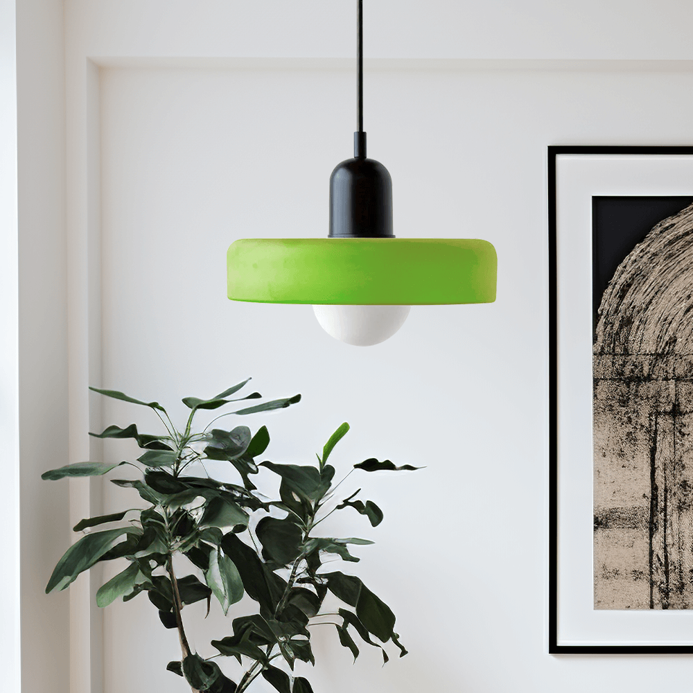 Bauhaus Geometric Colored Glass Pendant Light (Adjustable Suspension)
