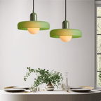 Bauhaus Geometric Colored Glass Pendant Light (Adjustable Suspension)
