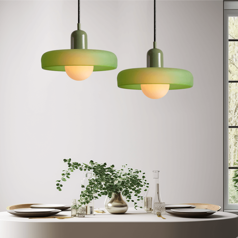 Bauhaus Geometric Colored Glass Pendant Light (Adjustable Suspension)