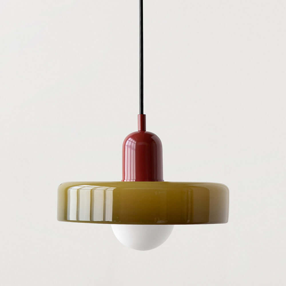 Bauhaus-Inspired Dimmable Colored Glass Pendant Light