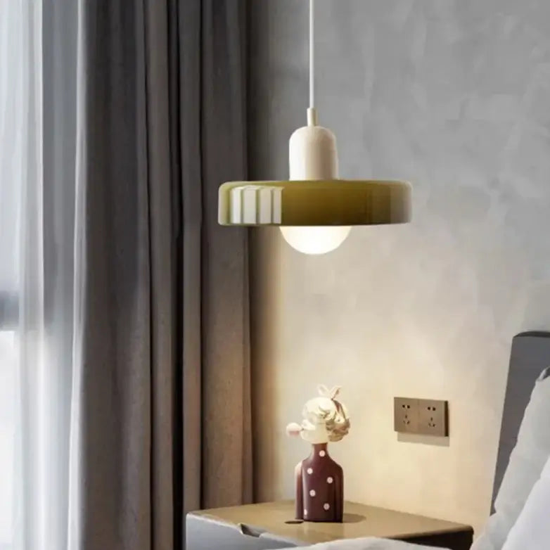Bauhaus-Inspired Dimmable Colored Glass Pendant Light
