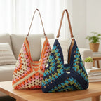 Beach Bag Crochet Woven Boho Spacious Lightweight