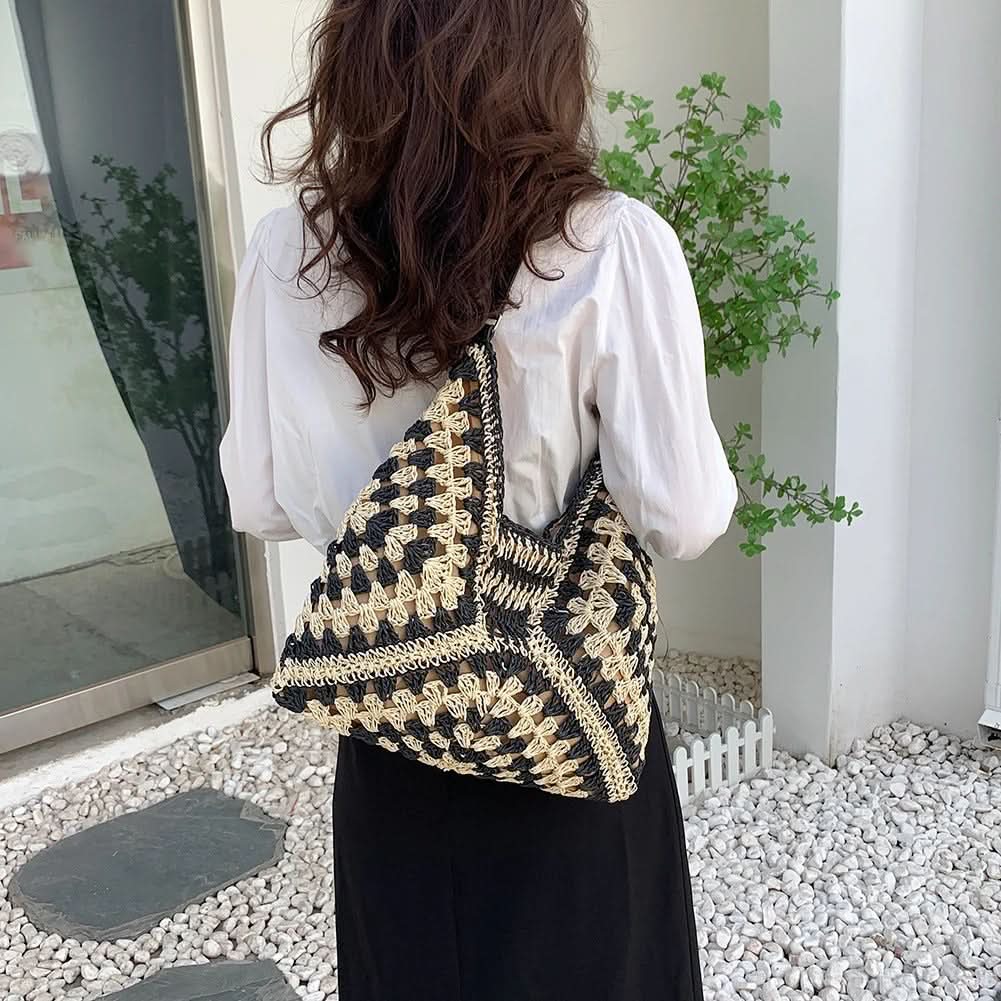 Beach Bag Crochet Woven Boho Spacious Lightweight