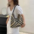 Beach Bag Crochet Woven Boho Spacious Lightweight