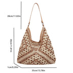 Beach Bag Crochet Woven Boho Spacious Lightweight