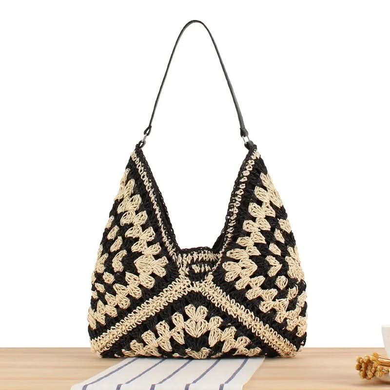 Beach Bag Crochet Woven Boho Spacious Lightweight