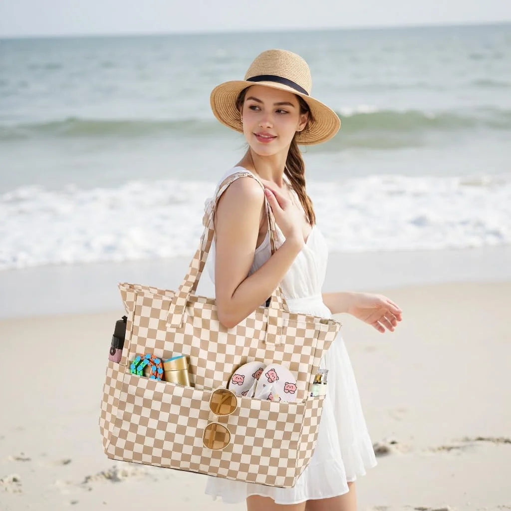 Beach Bag Extra Large Wet Compartment Multiple Pockets