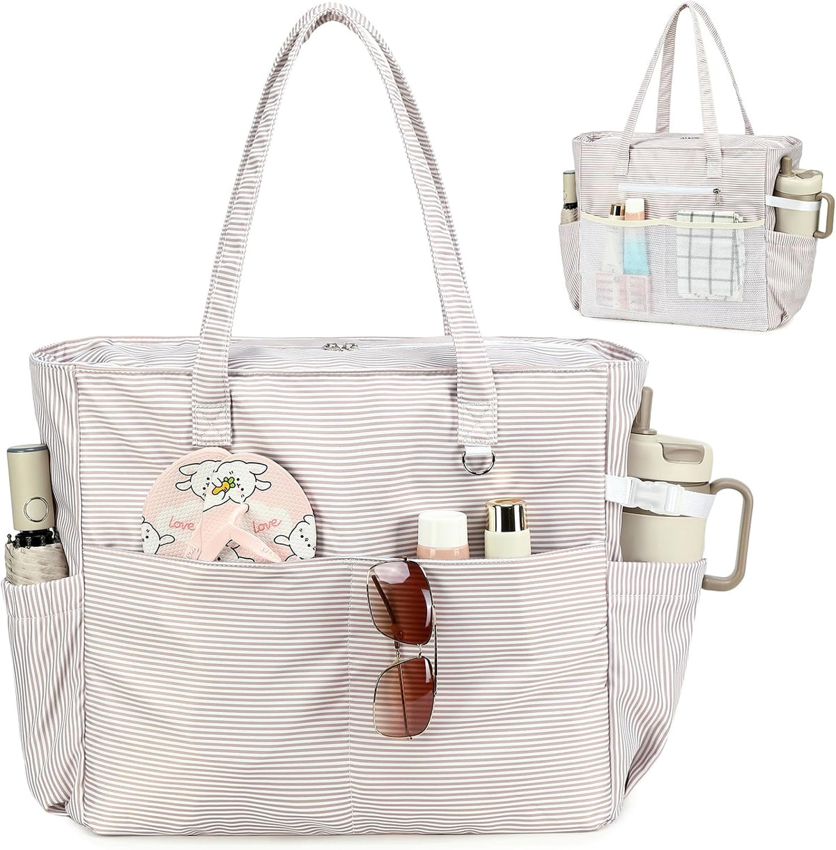 Beach Bag Extra Large Wet Compartment Multiple Pockets