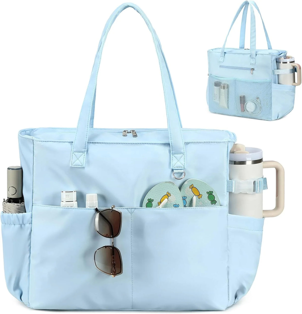 Beach Bag Extra Large Wet Compartment Multiple Pockets