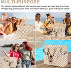 Beach Bag Extra Large Wet Compartment Multiple Pockets