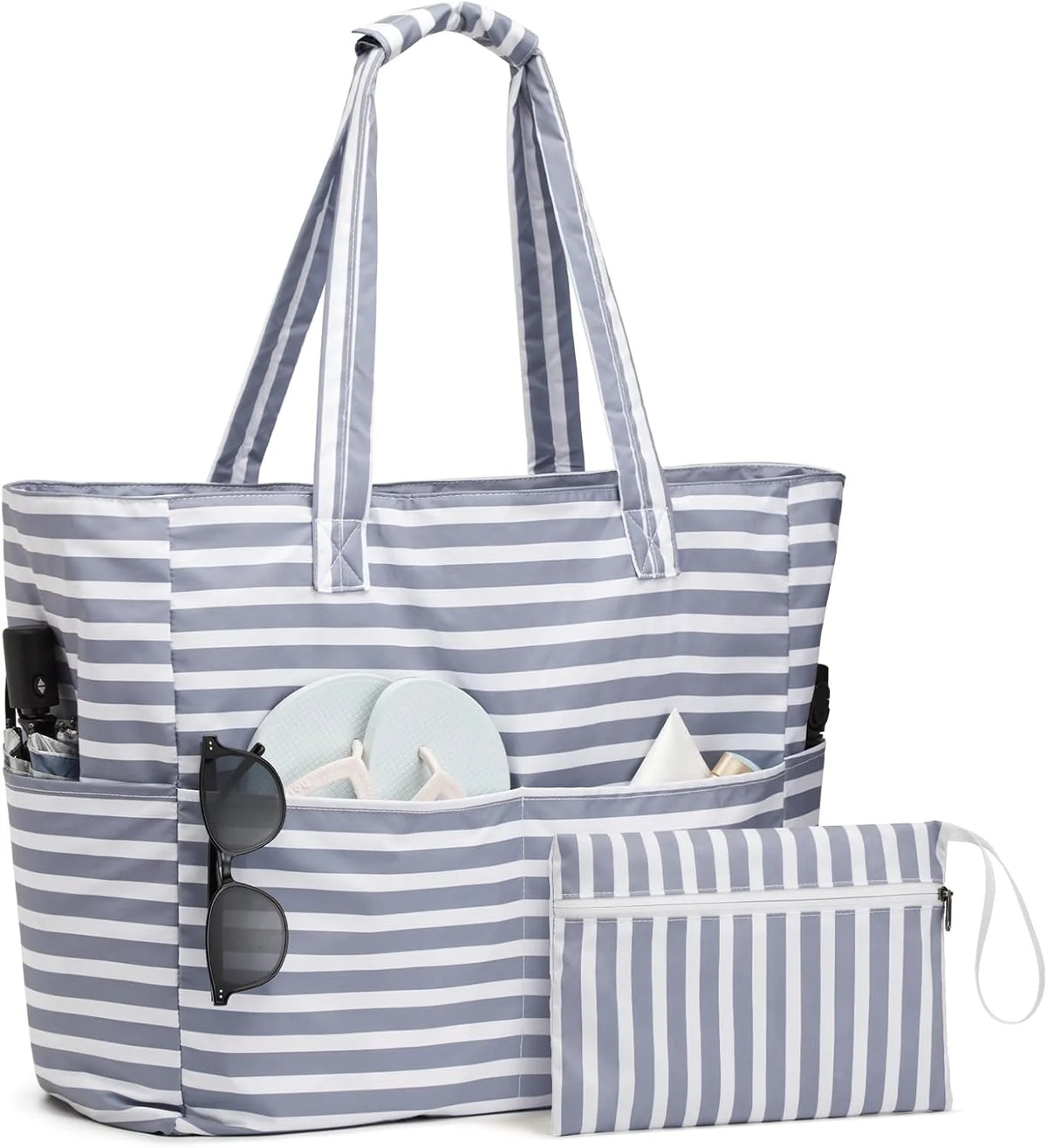 Beach Bag Waterproof & Sandproof Foldable Separate Wet Compartment