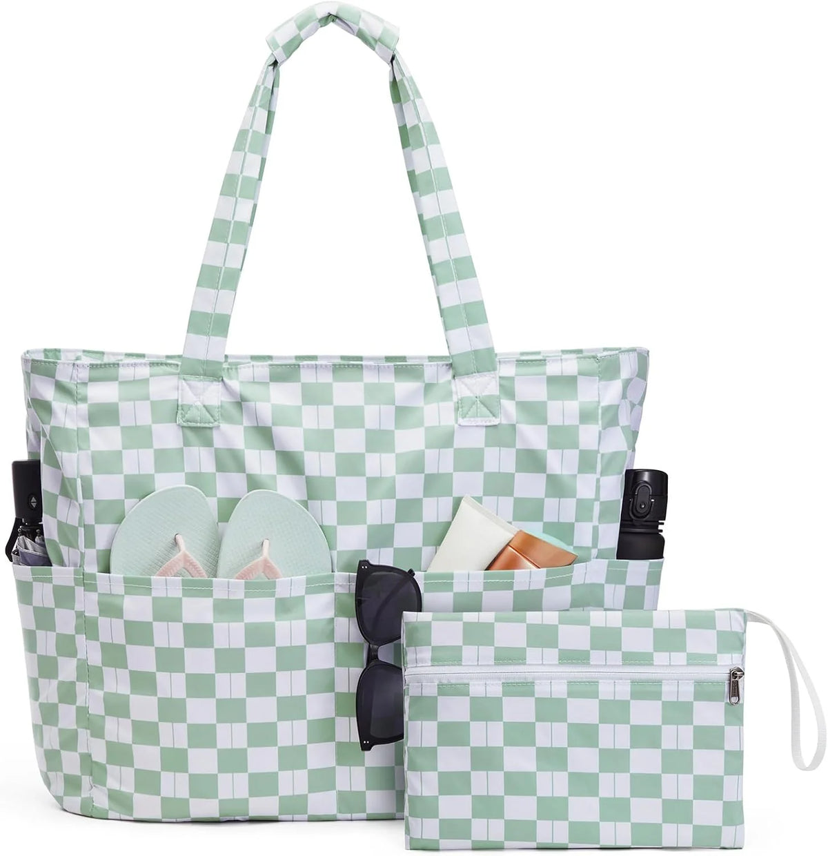 Beach Bag Waterproof & Sandproof Foldable Separate Wet Compartment
