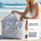 Beach Bag Waterproof & Sandproof Foldable Separate Wet Compartment