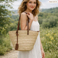 Beach Bag Woven Straw Spacious Comfortable Shoulder Straps