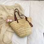 Beach Bag Woven Straw Spacious Comfortable Shoulder Straps