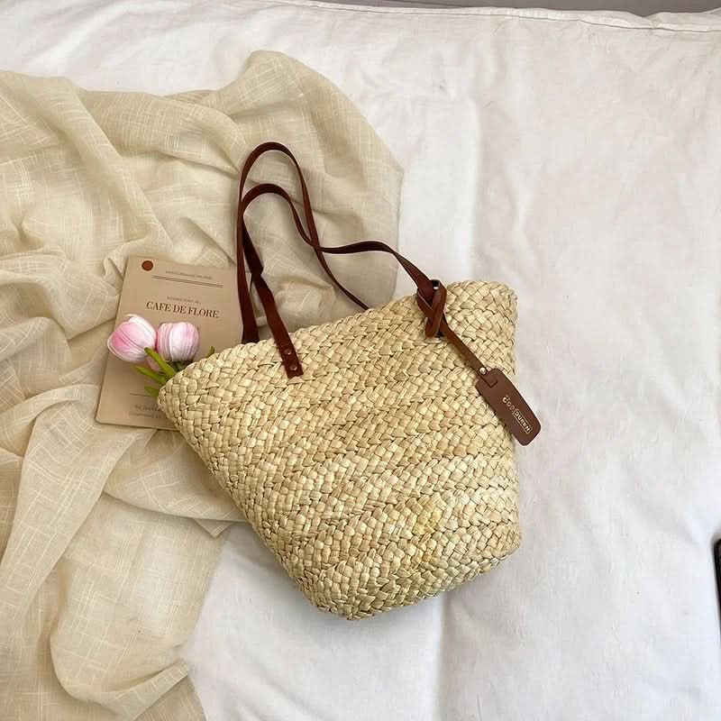Beach Bag Woven Straw Spacious Comfortable Shoulder Straps