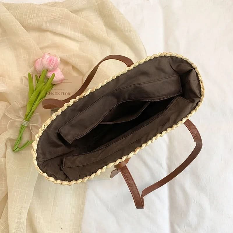 Beach Bag Woven Straw Spacious Comfortable Shoulder Straps