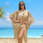 Beach Cover-Up Kimono Style Quick-Drying Sparkle Mesh
