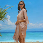 Beach Cover-Up Kimono Style Quick-Drying Sparkle Mesh