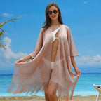 Beach Cover-Up Kimono Style Quick-Drying Sparkle Mesh