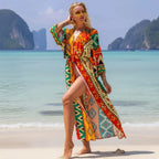 Beach Cover-Up Lightweight Breathable Boho Print