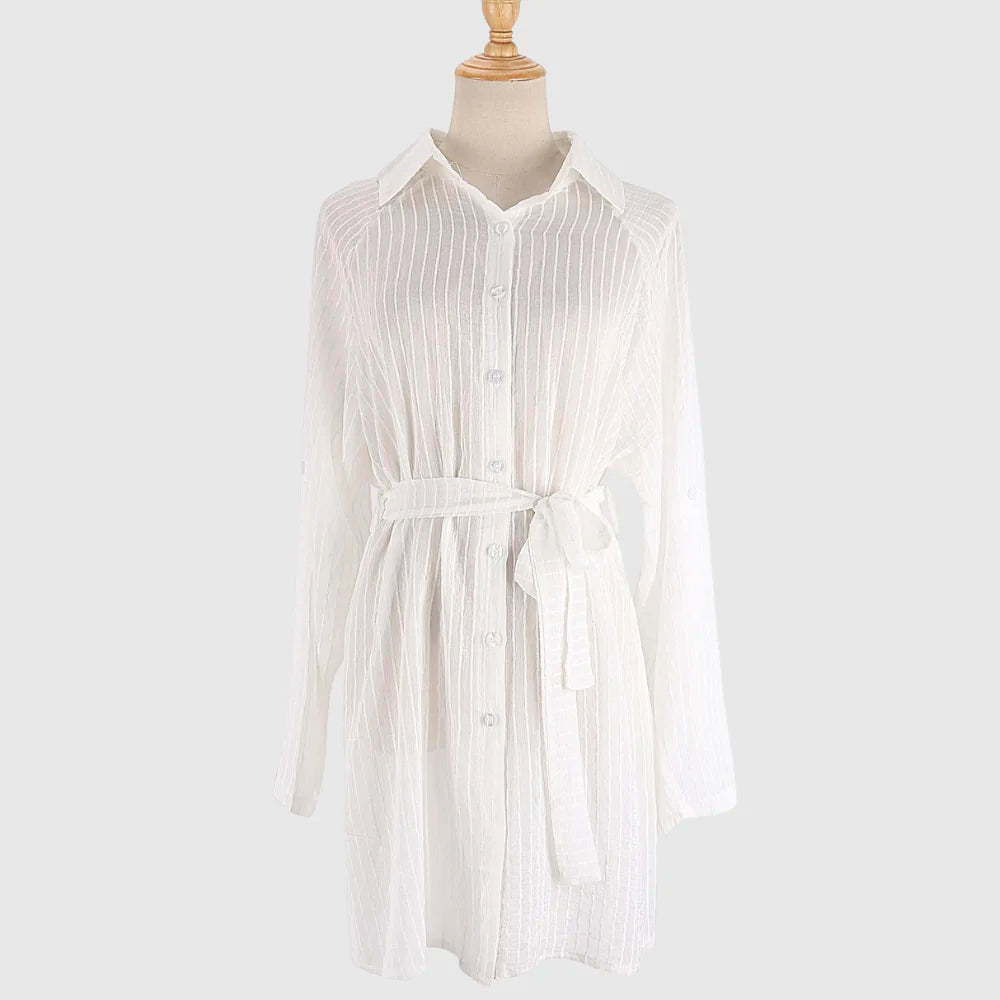 Beach Cover-Up Lightweight & Breathable Button-Front