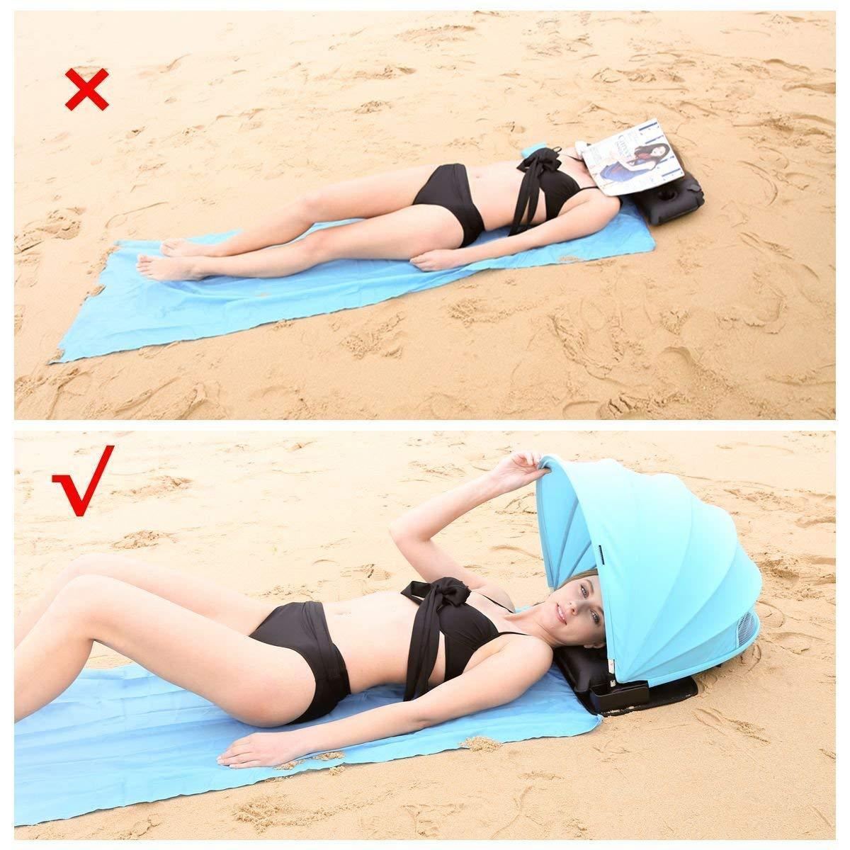 Beach Sunshade Pillow Portable Cup Holders & Phone Pocket