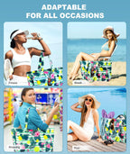 Beach Tote 45L Waterproof Foldable Wet & Dry Pocket