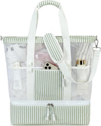 Beach Tote Bag Detachable Insulated Cooler Holds 12 Cans