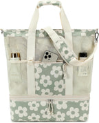 Beach Tote Bag Detachable Insulated Cooler Holds 12 Cans