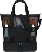 Beach Tote Bag Detachable Insulated Cooler Holds 12 Cans