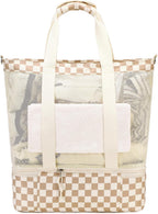 Beach Tote Bag Detachable Insulated Cooler Holds 12 Cans