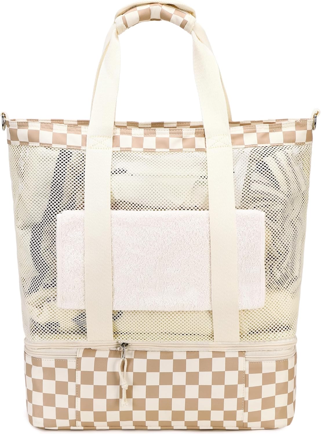 Beach Tote Bag Detachable Insulated Cooler Holds 12 Cans