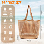 Beach Tote Bag Extra-Large Waterproof Mesh Sand-Resistant Base