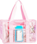 Beach Tote Bag Iridescent Jelly Waterproof Zip-Top & Interior Pockets