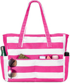 Beach Tote Bag Large Waterproof & Sandproof 7 Pockets