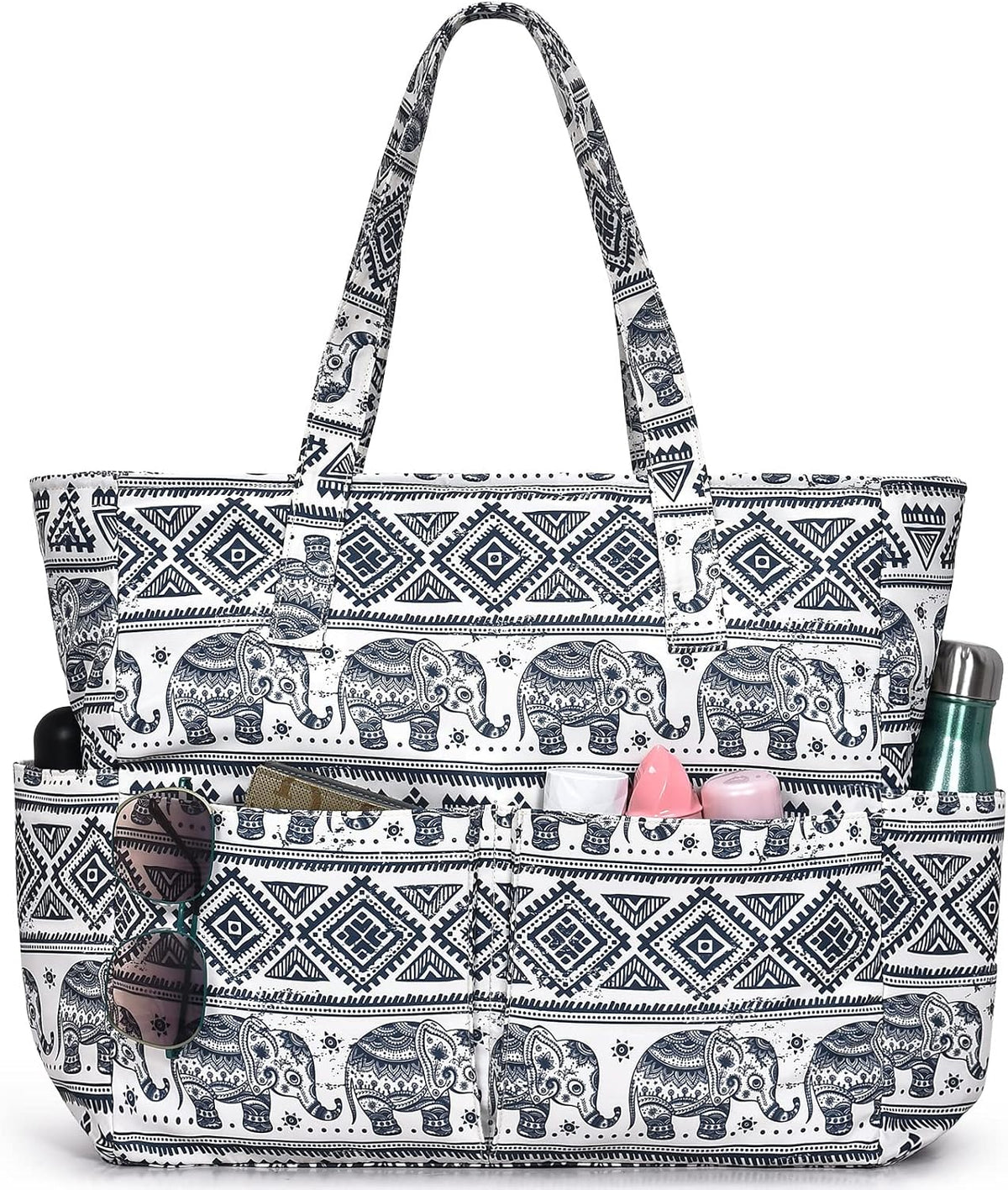 Beach Tote Bag Large Waterproof & Sandproof 7 Pockets