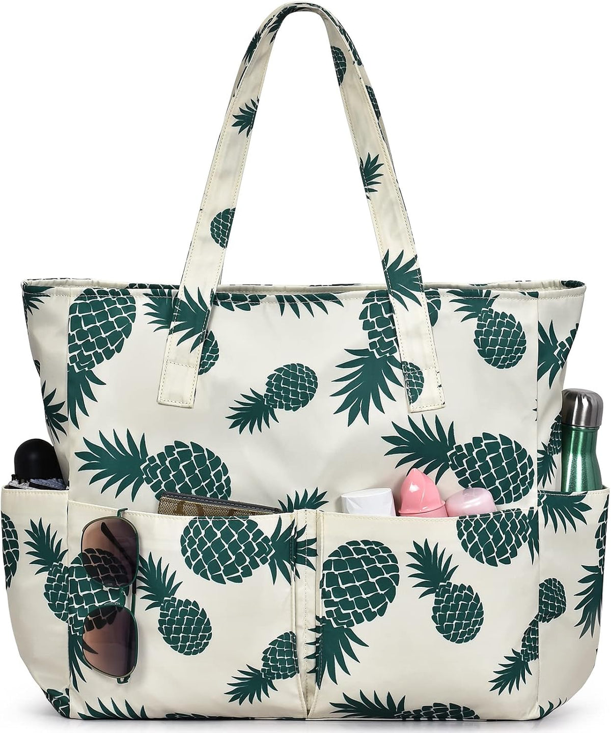Beach Tote Bag Large Waterproof & Sandproof 7 Pockets