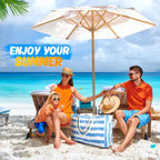 Beach Tote Bag Large Waterproof & Sandproof With Top Zipper