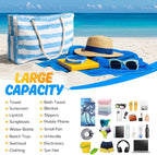 Beach Tote Bag Large Waterproof & Sandproof With Top Zipper