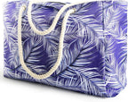 Beach Tote Bag Large Waterproof & Sandproof With Top Zipper