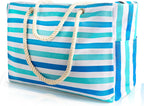 Beach Tote Bag Large Waterproof & Sandproof With Top Zipper