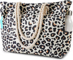 Beach Tote Bag Large Waterproof & Sandproof Zipper Closure